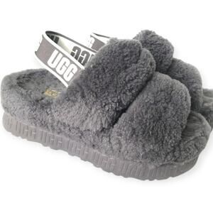 UGG Fluff Yeah gray slippers, slides (sandals, shoes) - Size 5